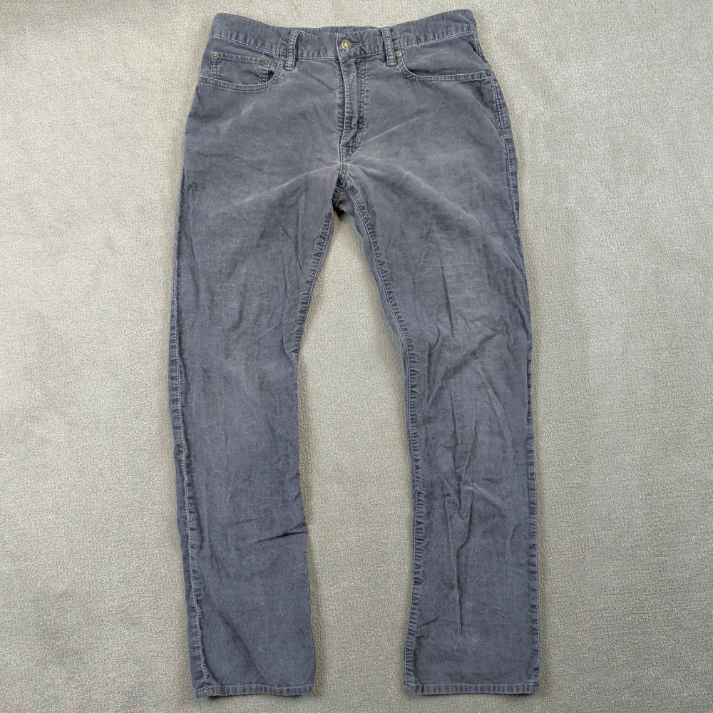 Gap 1969 Corduroy Pants Mens 32x32 Shark Grey Straight Leg 100% Cotton Cords